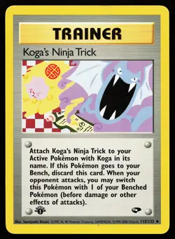 Koga's Ninja Trick 115/132 Uncommon 1st Edition Gym Challenge Pokemon Card - Image 1