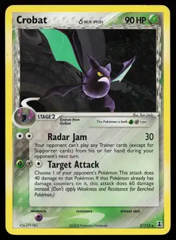Crobat 2/113 Holo Rare Delta Species Pokemon Card - Image 1