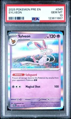 2025 POKEMON PRE EN-PRISMATIC EVOLUTIONS #040 SYLVEON PSA 10 Gem Mint - Image 1