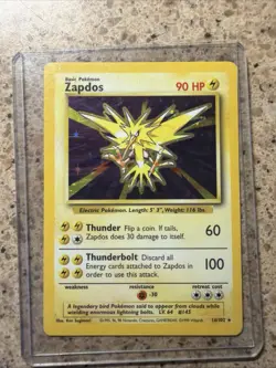 Pokemon TCG Zapdos Holo Rare Base Set 16/102 WOTC Vintage 1999 - Image 1
