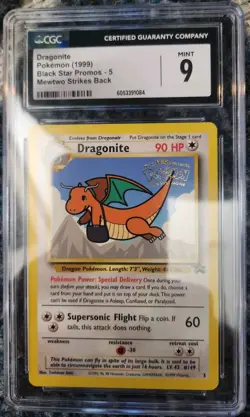 Pokemon TCG Dragonite #5 1999 Black Star Promo “Mewtwo Strikes Back” CGC MINT 9 - Image 1