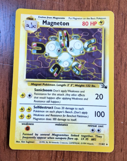 Pokemon TCG Magneton Fossil 11/62 holo rare 1999 WOTC LP - Image 1