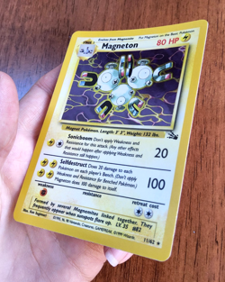 Pokemon TCG Magneton Fossil 11/62 holo rare 1999 WOTC LP - Image 3