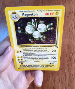 Pokemon TCG Magneton Fossil 11/62 holo rare 1999 WOTC LP - Image 4