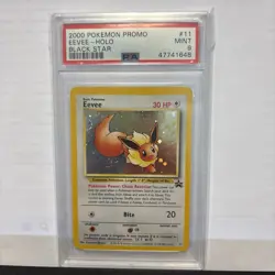 2000 Pokemon Black Star Promo Eevee Holo #11 PSA 9 MINT Swirl - Image 1