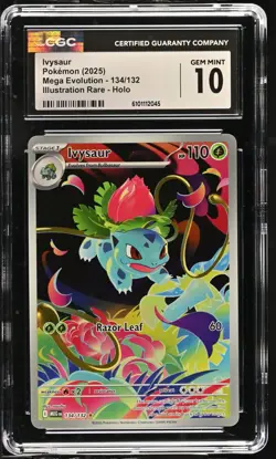 Pokemon Ivysaur 134/132 Illustration Rare Mega Evolution - CGC 10 - Image 1