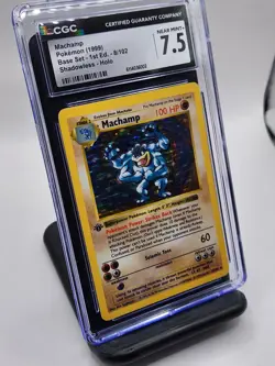 Machamp - Pokemon Base Set 1st Edition Shadowless 8/102, Near Mint+ (CGC 7.5) - Image 1