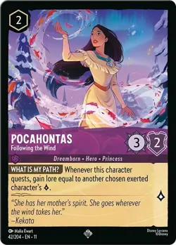 DISNEY LORCANA TCG - Winterspell Pocahontas Following the Wind Super Rare 42/204 - Image 1