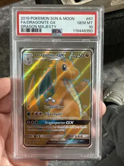 Pokemon Dragonite GX Full Art Ultra Rare Holo 67/70 Dragon Majesty PSA 10 2018 - Image 1
