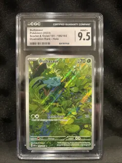 Bulbasaur Pokemon Card CGC 9.5 Mint Scarlet & Violet Illustration Rare Holo - Image 1