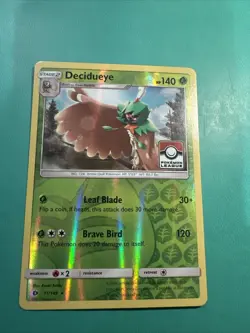 Decidueye 011/149 League Promo Reverse Holo Pokemon TCG Sun & Moon Near Mint - Image 1