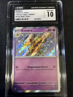 CGC 10 GEM MINT Kadabra Shiny Rare 149/091 - Paldean Fates - Pokemon TCG - Image 1