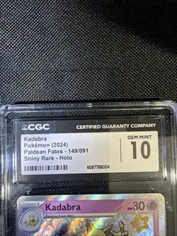 CGC 10 GEM MINT Kadabra Shiny Rare 149/091 - Paldean Fates - Pokemon TCG - Image 3