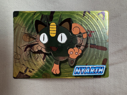 1999 Pokemon Japanese Meiji Embossed Promo Foil Meowth/Nyarth Mint NP - Image 2