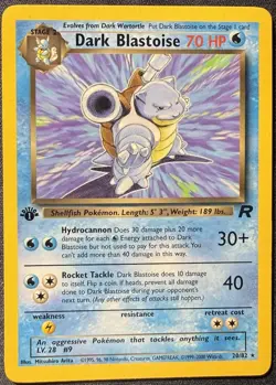 Pokemon TCG Dark Blastoise 20/82 Team Rocket First Edition Non-Holo Rare Vintage - Image 1