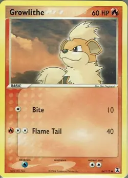 Pokemon TCG - Growlithe - FireRed & LeafGreen - 64/112 - Regular - Image 1
