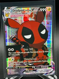 Pokemon Pikachu Cosplay Deadpool Marvel Custom Art NM - Image 1