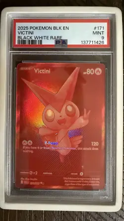 Pokemon Sv: Black Bolt Victini 171/086 Black White Rare Holo PSA 9 Mint 2025 - Image 2
