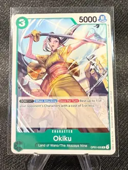 Okiku (Tournament Pack Vol. 4) OP01-035 One Piece Promotion Cards RARE NM - Image 1