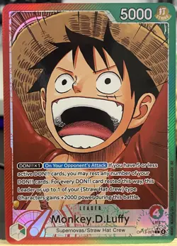 One Piece - Monkey D Luffy (Alt Art Leader) OP13-001 - Carrying On His Will NM/M - Image 1