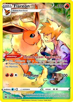 Flareon & Blue TG01/TG30 Brilliant Stars Trainer Gallery NM Holo Pokemon Card - Image 1