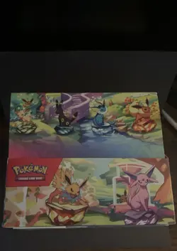 Pokemon Prismatic evolution Tin Complete Display Empty + Art Cards + Eevee Coin - Image 1