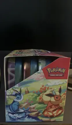 Pokemon Prismatic evolution Tin Complete Display Empty + Art Cards + Eevee Coin - Image 3