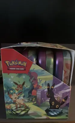Pokemon Prismatic evolution Tin Complete Display Empty + Art Cards + Eevee Coin - Image 4