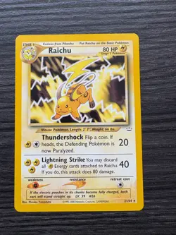 Pokemon TCG Raichu Neo Revelation Card 21/64 Unlimited Rare Non-Holo - Image 1