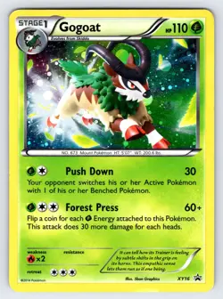 Gogoat XY16 2014 XY Black Star Promo Pokemon Card Cosmos Holo Exclusive - Mp - Image 1