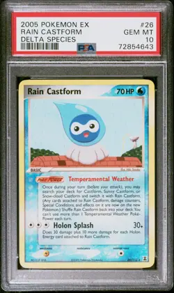 Pokemon Card Rain Castform 26/113 Delta Species PSA 10 GEM MINT - Image 1
