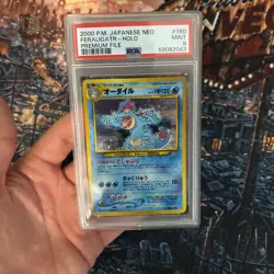 Pokemon TCG Feraligatr Neo Premium File No.160 Holo Japanese Card PSA 9 Mint. - Image 2