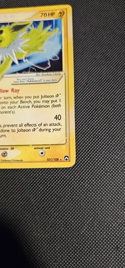 Pokemon Jolteon Gold Star EX Power Keepers Ultra Rare 101/108 Damaged/Creased - Image 4