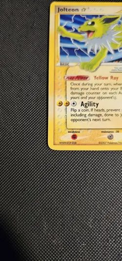 Pokemon Jolteon Gold Star EX Power Keepers Ultra Rare 101/108 Damaged/Creased - Image 5