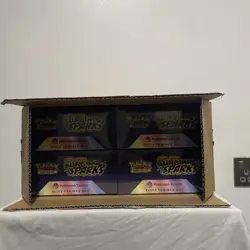 4X Pokemon TCG - Surging Sparks Pokemon Center - Elite Trainer Box - Open Case - Image 1