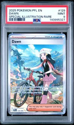 2025 POKEMON PFL EN-PHANTASMAL FLAMES #129 DAWN PSA 9 (327 - Image 1