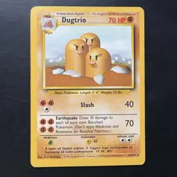 Dugtrio 019/102 Base Set unlimited vintage pokemon non-holo rare - Image 1