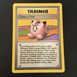 Vintage Pokemon TCG Clefairy Doll Trainer Base Set Rare - Image 1