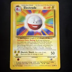Pokemon Vintage Non-holo Rare Electrode Base Set 21/102 Wotc 1999 - Image 1