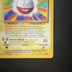 Pokemon Vintage Non-holo Rare Electrode Base Set 21/102 Wotc 1999 - Image 4