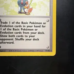 Pokemon Vintage Non-Holo Rare Pokemon Trader 77/102 Base set Trainer WotC 1999 - Image 4