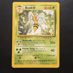 Pokemon Vintage Non-Holo Rare Beedrill 17/102 Base Set WotC 1999 - Image 1