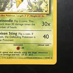 Pokemon Vintage Non-Holo Rare Beedrill 17/102 Base Set WotC 1999 - Image 4