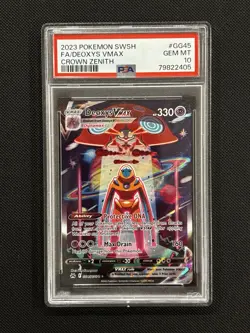 PSA 10 Gem Mint Pokemon Crown Zenith Deoxys VMAX #GG45/GG70 Full Art - Image 1