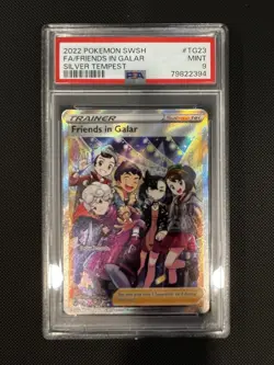 PSA 9 MINT Friends in Galar TG23 Full Art Silver Tempest 2022 Pokemon Card - Image 1