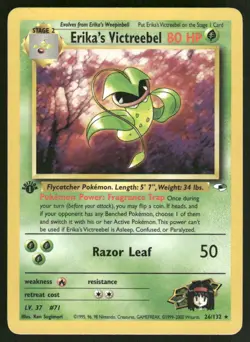 Pokemon Cards Erika's Victreebel 26/132 1ST EDITION Gym Heroes WOTC Rare NM - Image 1