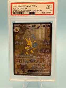 Pokemon TCG Alakazam EX 151 201/165 EN SIR PSA 9 English - Image 1