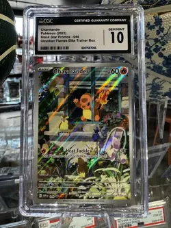 2023 Pokemon Obsidian Flames Charmander Black Star Promos 044 CGC Gem Mint 10 - Image 1