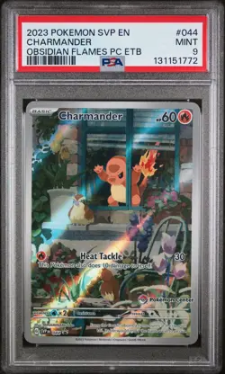 2023 POKEMON OBSIDIAN FLAMES POKEMON CENTER ETB PROMO SVP #044 CHARMANDER PSA 9 - Image 1