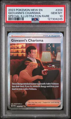 PSA 10 GEM Mint Giovanni's Charisma 204/165 SIR - Pokemon MEW-151 - Image 1